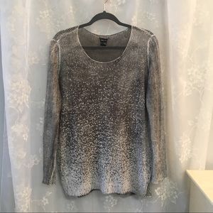 Avant Toi Gray and White Mesh Top